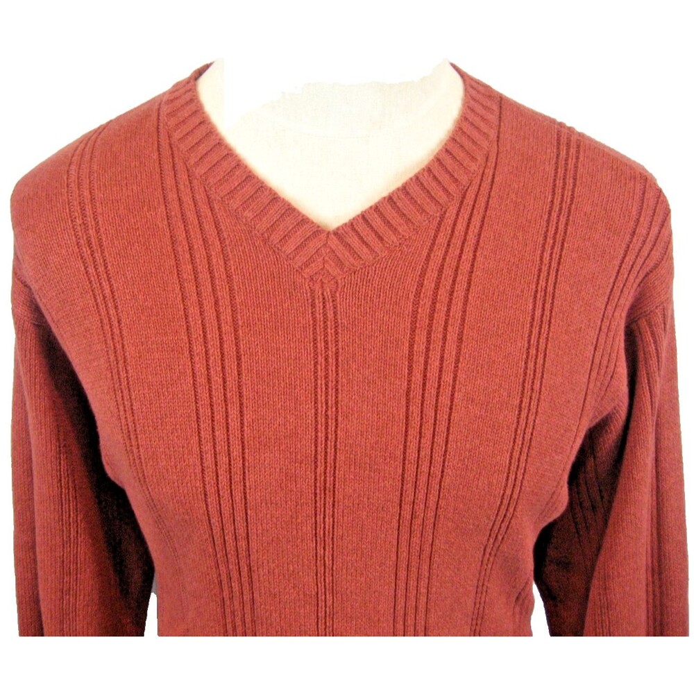 Izod Mens Pullover Crewneck 100% Cotton Rib-Knit Casual Sweater Dark Red sz XL